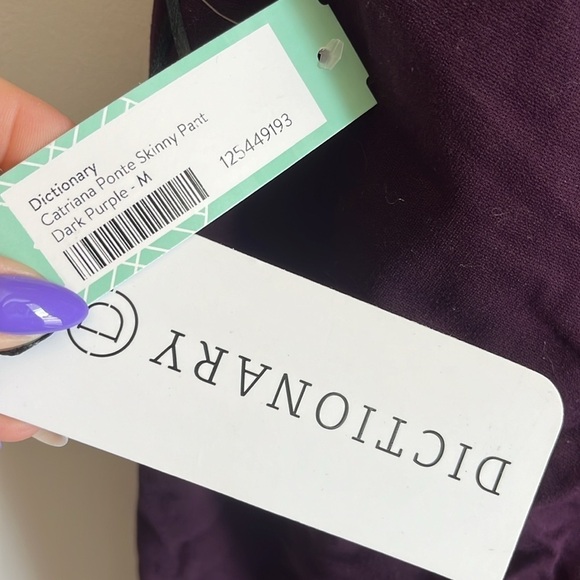 Stitch Fix I Dictionary Catriana Ponte Skinny Pants Dark Purple Size Medium - Picture 6 of 10